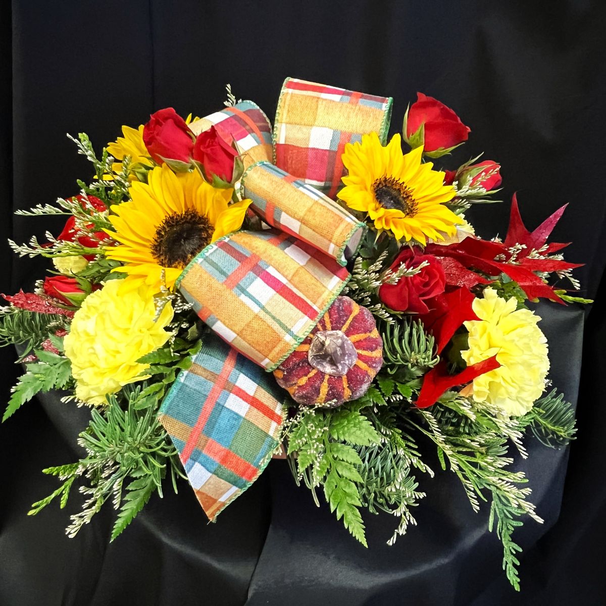 Autumn Sunshine Centerpiece – HUMMEL'S FLOWERS INC, Anchorage AK